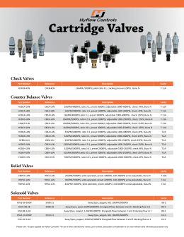 Cartridge Valves - Heavy Motions Inc.