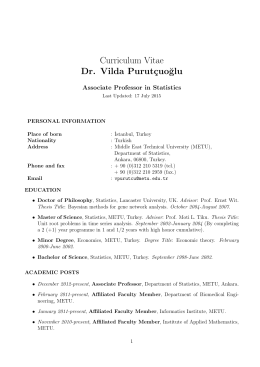 Curriculum Vitae Dr. Vilda Purutçuo˘glu