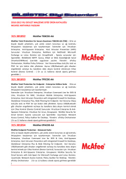 McAfee Bilgi Güvenliği Ürünleri