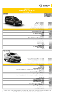 Renault Ticari Araç Fiyat Listesi