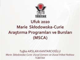 Ufuk 2020 Marie Skłodowska-Curie Araştırma Programları ve