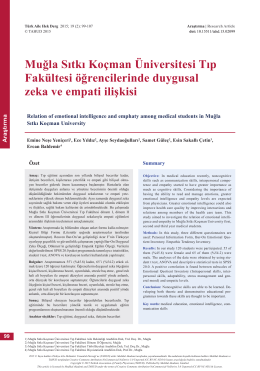 PDF - Muğla Sıtkı Koçman Üniversitesi Tıp Fakültesi öğrencilerinde