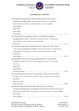 Table of contents - Gümüşhane Üniversitesi Sosyal Bilimler