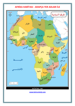 afrika haritası - arapça yer adları ile