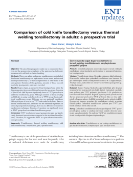 Comparison of cold knife tonsillectomy versus