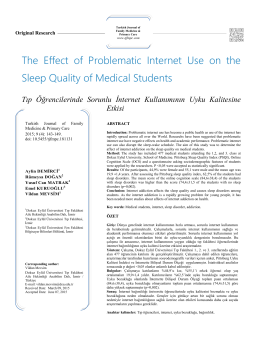 The Effect of Problematic Internet Use on the Sleep Quality of