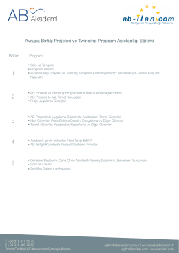Avrupa Birliği Projeleri ve Twinning Program Asistanlığı Eğitimi