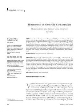 Hiperostozis ve Omurilik Yaralanmaları
