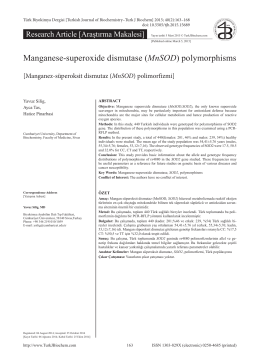 Manganese-superoxide dismutase (MnSOD) polymorphisms