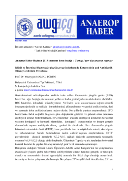 Anaerop Haber Haziran 2015 - Türk Mikrobiyoloji Cemiyeti