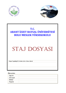 staj defteri - Bolu Meslek Yüksekokulu