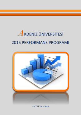 2015 Yılı Performans Programı - Strateji Geliştirme Daire Başkanlığı