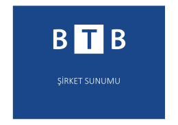 ŞİRKET SUNUMU - BTB Proje Yönetimi ve Mühendislik