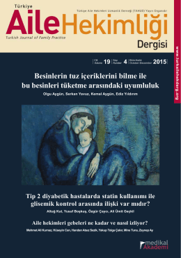 Türkiye Aile Hekimliği Dergisi Cilt 19 (2015) Yazar Dizini