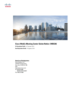 Cisco WebEx Meeting Center Sürüm Notları (WBS30)