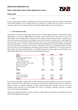 TSKB Global Liman fiyat tespit raporuna ilişkin analist raporu