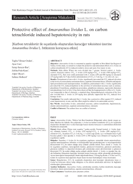 Protective effect of Amaranthus lividus L. on carbon tetrachloride
