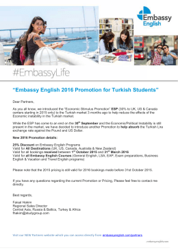 “Embassy English 2016 Promotion for Turkish Students”