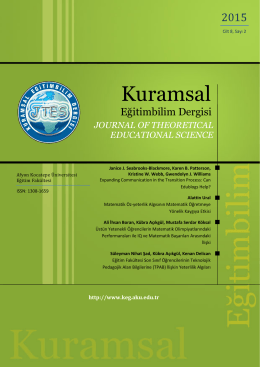 kuramsal eğitimbilim dergisi - Afyon Kocatepe Üniversitesi