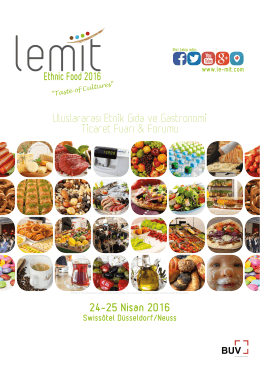24-25 Nisan 2016 Uluslararası Etnik Gıda ve Gastronomi Ticaret