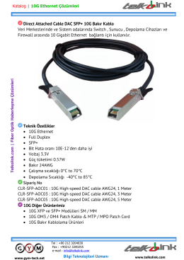 Direct Attached Cable DAC SFP+ 10G Bakır Kablo
