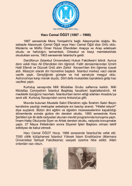 Hacı Cemal ÖĞÜT (1887 – 1966) - Hacı Cemal Öğüt İmam Hatip