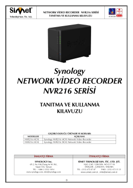 Synology NETWORK VİDEO RECORDER NVR216 SERİSİ