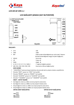LCD-KD-02 VER:1.1 LCD BAĞLANTI ŞEMASI (KAT BUTONYERİ)