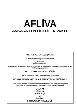 AFLİVA tanıtımı - Ankara Fen Liseliler