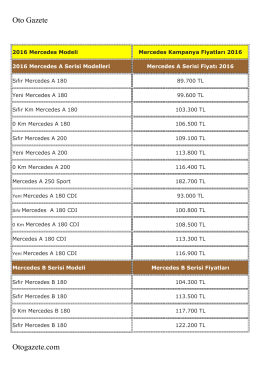 Mercedes 2016 Fiyatlarını PDF formatında