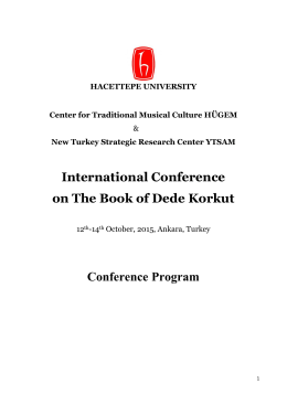 ınternatıonal conference on the book of dede korkut