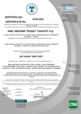 AnelMekanik OHSAS 18001
