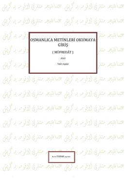 Osmanlı Türkçesi Okumaya Giriş 1