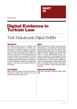 Türk Hukukunda Dijital Deliller