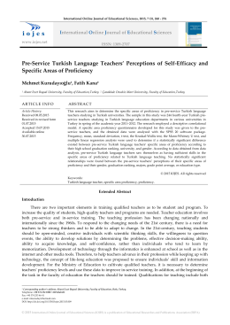 Pre-Service Turkish Language Teachers` Perceptions of Self