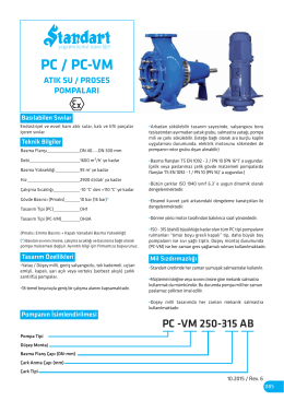 PC / PC-VM - Atık Su ve Proses Pompaları (Yatay