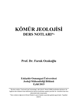 KÖMÜR JEOLOJİSİ - Jeoloji Mühendisliği