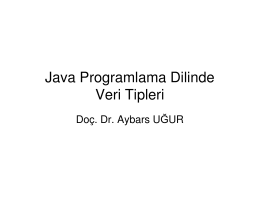 Java Programlama Dilinde Veri Tipleri