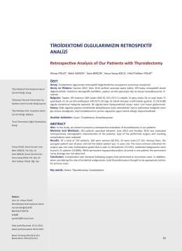 tiroidektomi olgularımızın retrospektif analizi