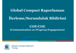 Global Compact Raporlaması İlerleme/Sorumluluk Bildirimi