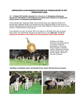 Animalexpo Uluslararası Hayvancılık Teknolojileri ve Süt Endüstrisi