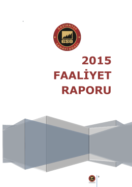 2015 FAALİYET RAPORU - Gaziantep Sanayi Odası