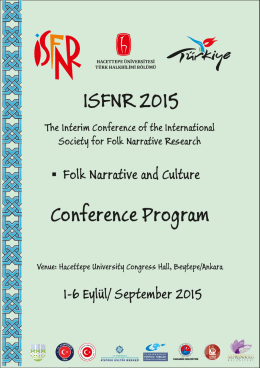 Conference Program ISFNR 2015 - Hacettepe Üniversitesi Türk