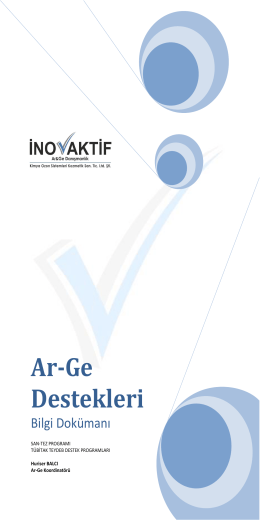 Ar-Ge Destekleri - inovaktifarge.com