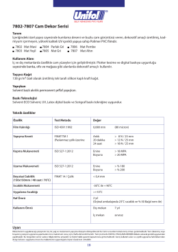 7802-7807 Cam Dekor Serisi Data Sheet