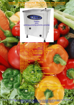 endüstriyel sebze meyve yıkama makinesi kataloğu