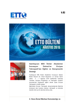 Ağustos 2015 - Erciyes Teknoloji Transfer Ofisi