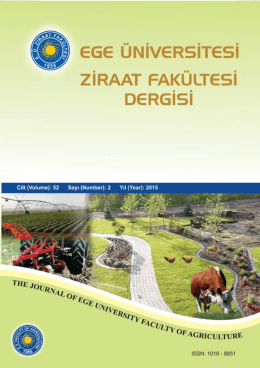 Ziraat Fakültesi Dergisi 52, (2) 2015 : ISSN 1018