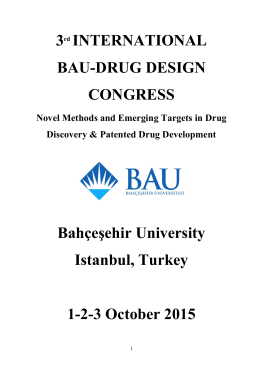 Congress book. - 3rd International BAU Drug Design