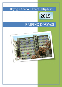 2014-2015 Brifing Dosyası - Beyoğlu Anadolu İmam Hatip Lisesi